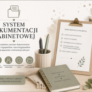 Kompletny zestaw profesjonalnej dokumentacji dla logopedów, neurologopedów i terapeutów miofunkcjonalnych