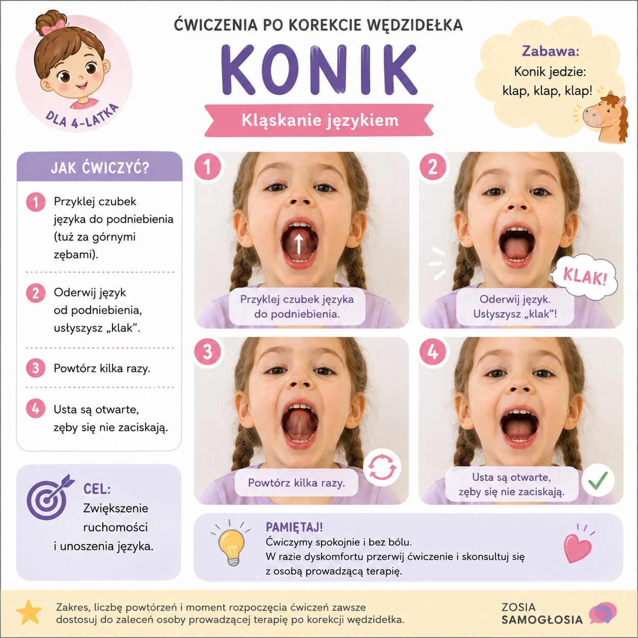 10 ćwiczeń po korekcie wędzidełka – sprawność języka